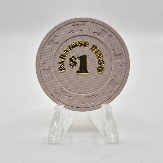 Crystal Park Hotel Casino Crystal City California 'Paradise Bingo' $1 Casino Chip