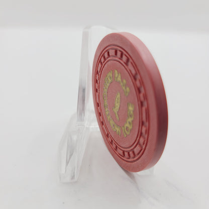 Montgomery Pass Lodge Montgomery Pass Nevada 1953 "Roulette" Chip N3275 (Pink)