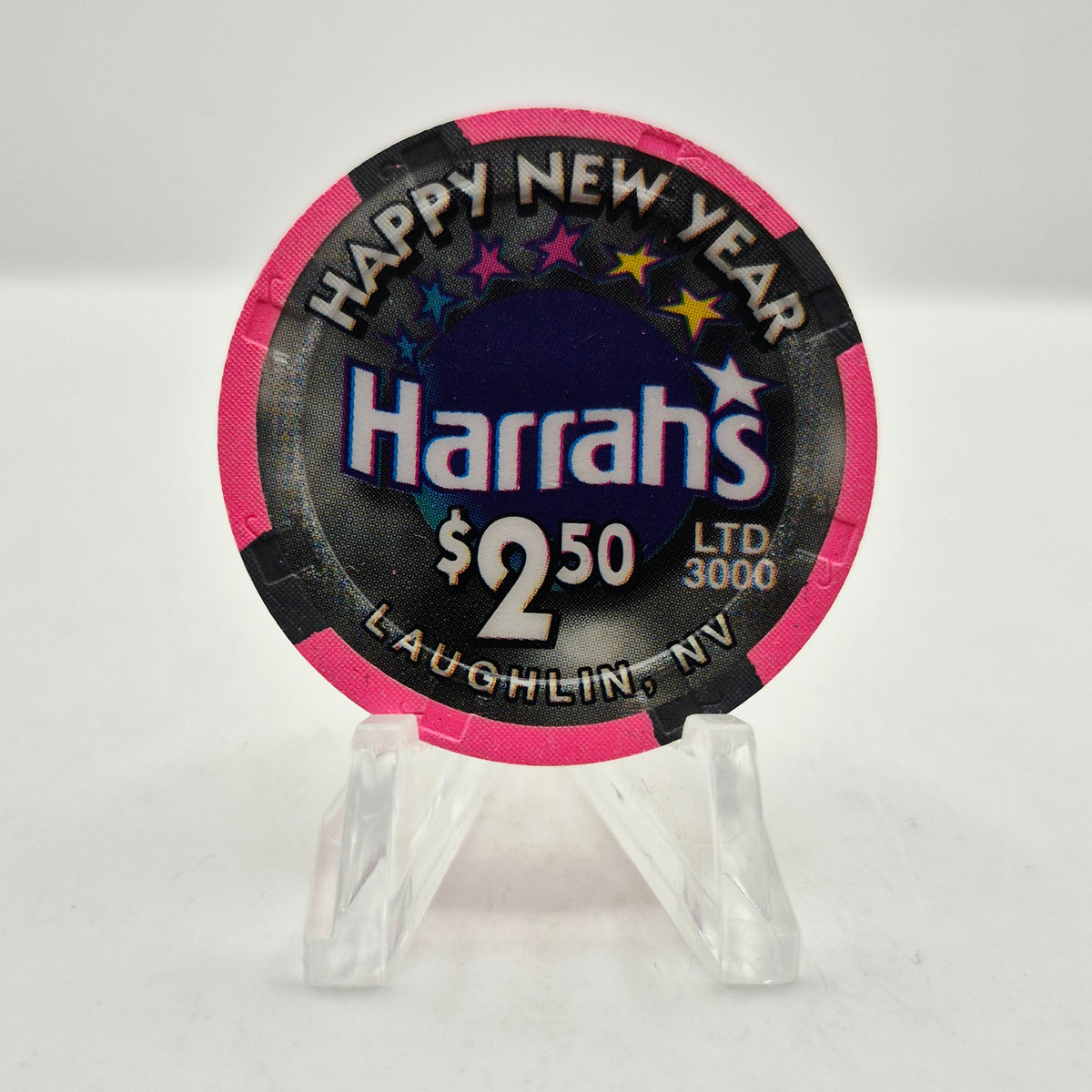 Harrah's Hotel Casino Laughlin Nevada 2000 "Happy New Year " $2.50 Chip V4474 LTD 3000