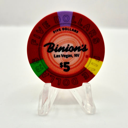 Binion's Gambling Hall Las Vegas Nevada 2026 $5 Casino Chip