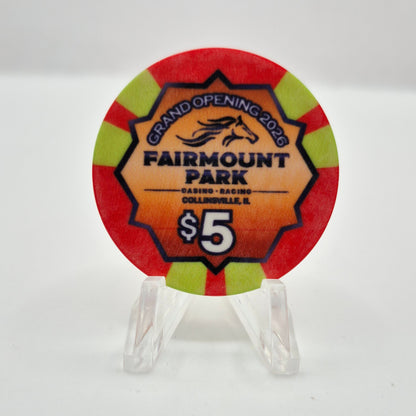 Fairmount Park Casino & Racing Collinsville Illinois 2026 'Grand Opening' $5 Casino Chip