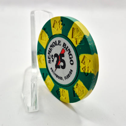 Seminole Indian Bingo Hollywood Florida $25 Casino Chip