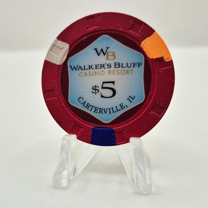 Walker's Bluff Resort Casino Cartersville Illinois 2023 $5 Casino Chip