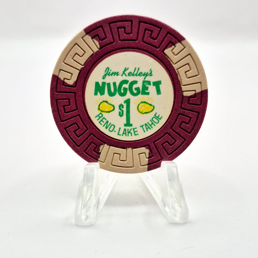 Jim Kelley's Nugget Casino Reno/Tahoe Nevada 1960's $1 Casino Chip N5399