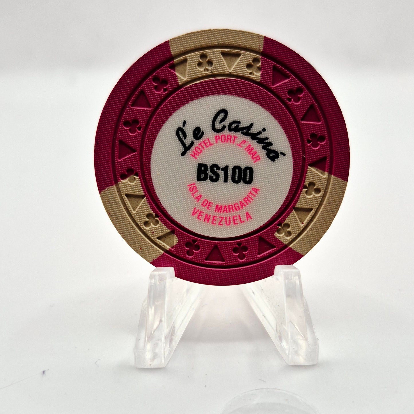 Le Casino - Hotel Port L' Mar Margarita Venezuela BS100 Casino Chip CG265137