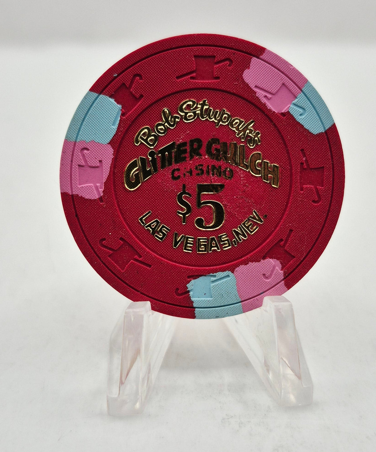 Bob Stupak's Glitter Gulch Casino Las Vegas Nevada 1980's $5 Casino Chip N2437