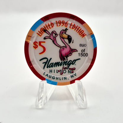 Flamingo Hilton Laughlin Nevada 1996 'Legends of the West - Doc Holiday' Series 8 LE $5 Casino Chip N8289