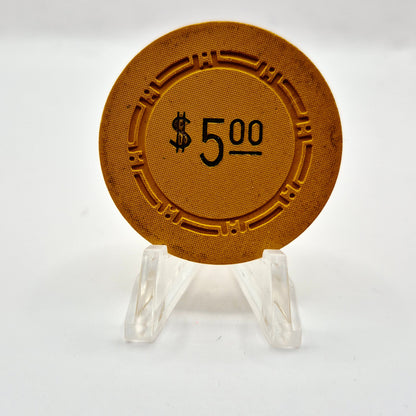 Shamrock Hotel Casino Las Vegas Nevada 1951 $5 Casino  Chip N5917
