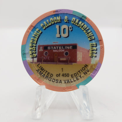 Stateline Saloon Casino Amargosa Valley Nevada 1997 $.10 Casino chip V1588 LTD 450