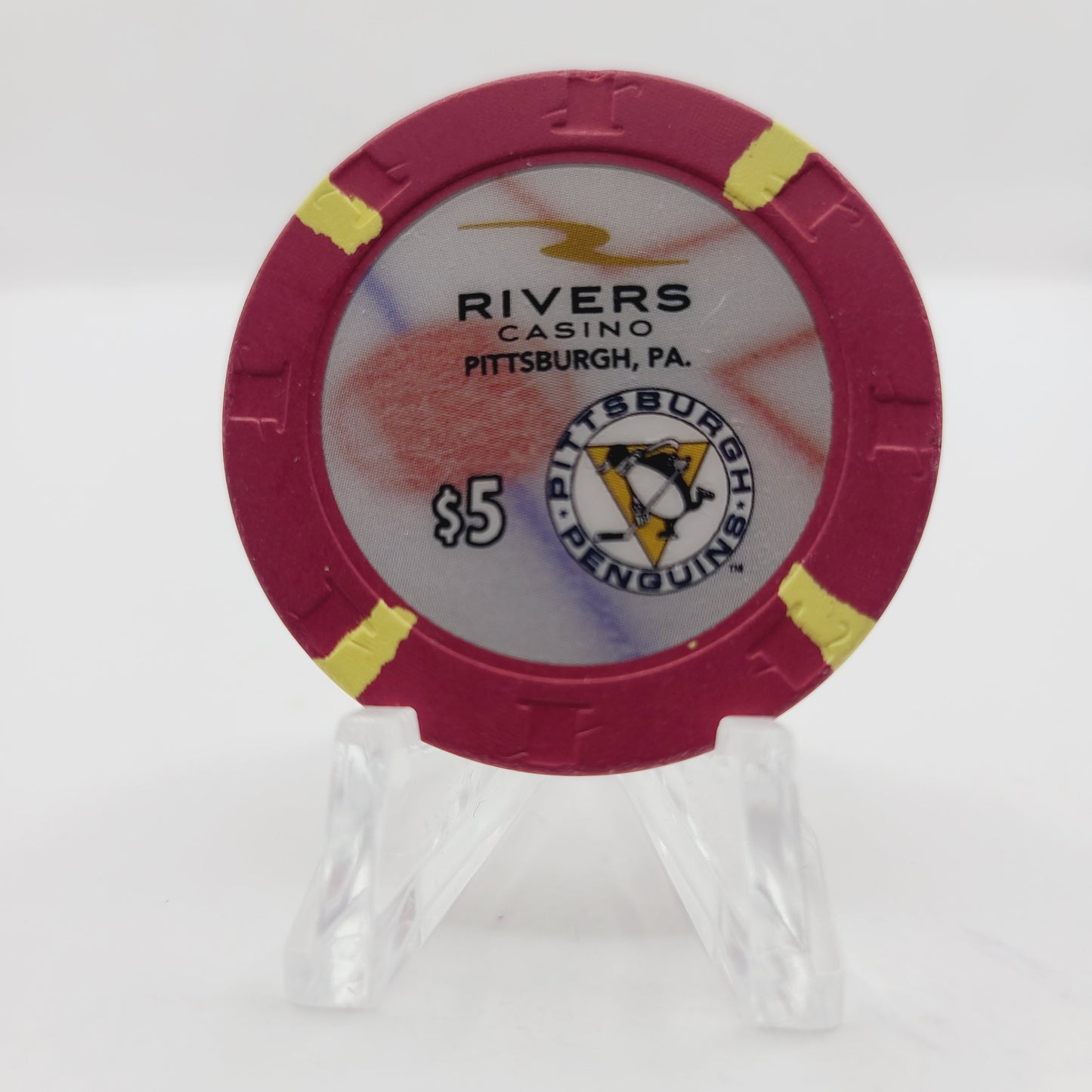 Rivers Casino Pittsburgh Pennsylvania 2017 "Pittsburgh Penguins" $5 Casino Chip