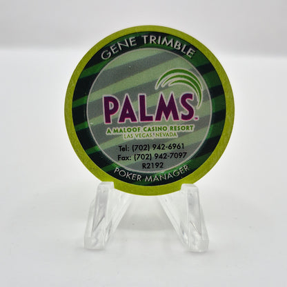 Palms Hotel Casino Las Vegas Nevada 'Gene Trimble Poker Manager Business Card' Casino Chip CG207966
