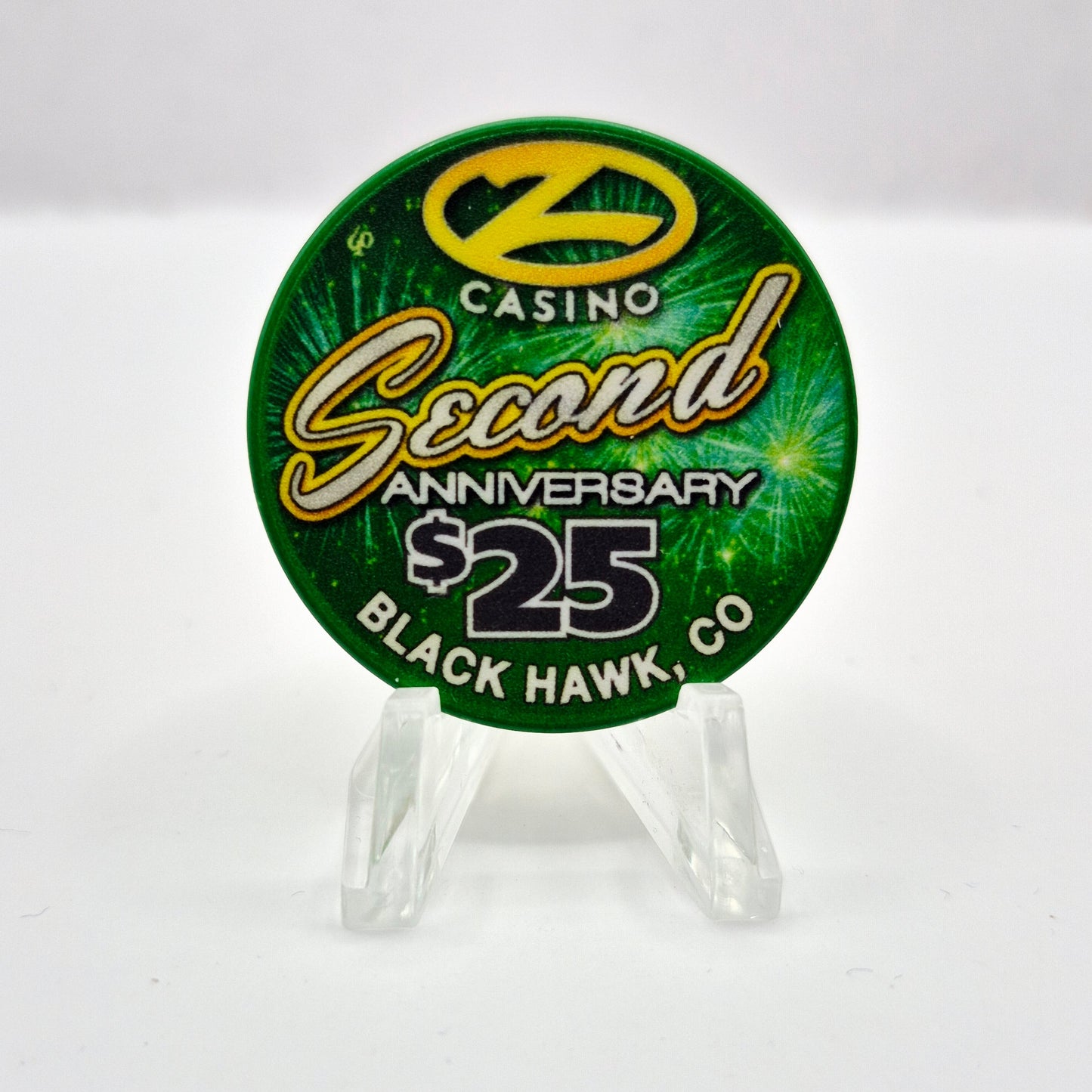 Z Casino Blackhawk Colorado '2016 2nd Anniversary' $25 Casino Chip