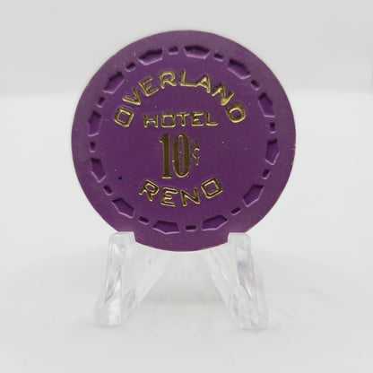 Overland Hotel Casino Reno Nevada 1969 $.10 Casino Chip N5424