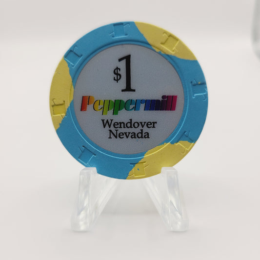 Peppermill Hotel Casino Wendover Nevada 2005 $1 Casino Chip E6387