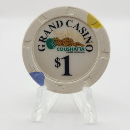 Grand Casino Coushatta Kinder Louisiana $1 Casino Chip (WORN)