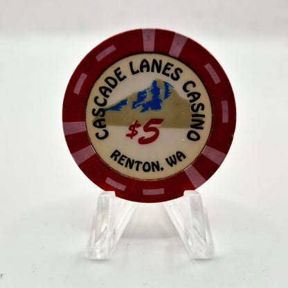 Cascade Lanes Casino Renton Washington $5 Casino Chip