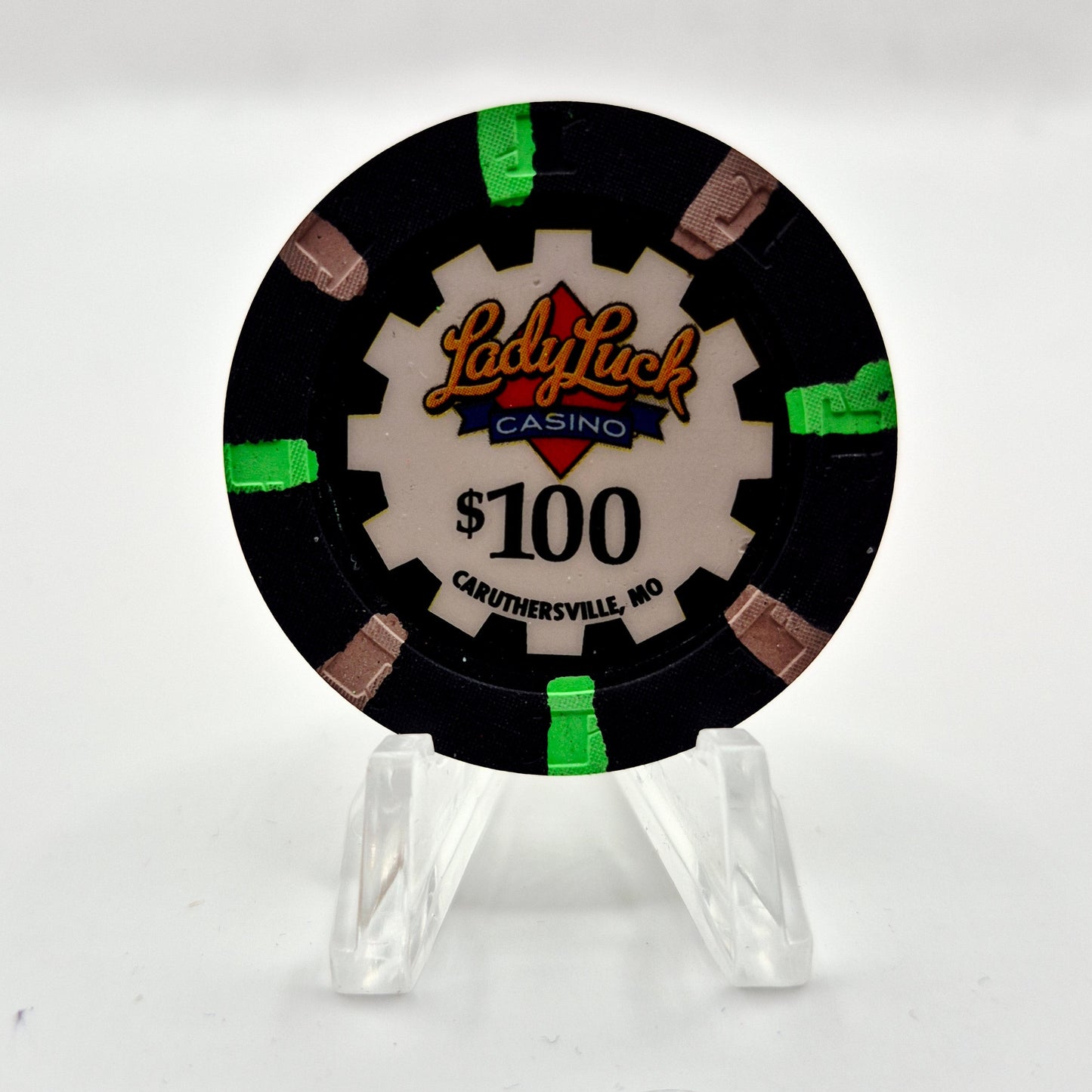 Lady Luck Casino Caruthersville Missouri $100 Casino Chip *Backup-chip **UNC