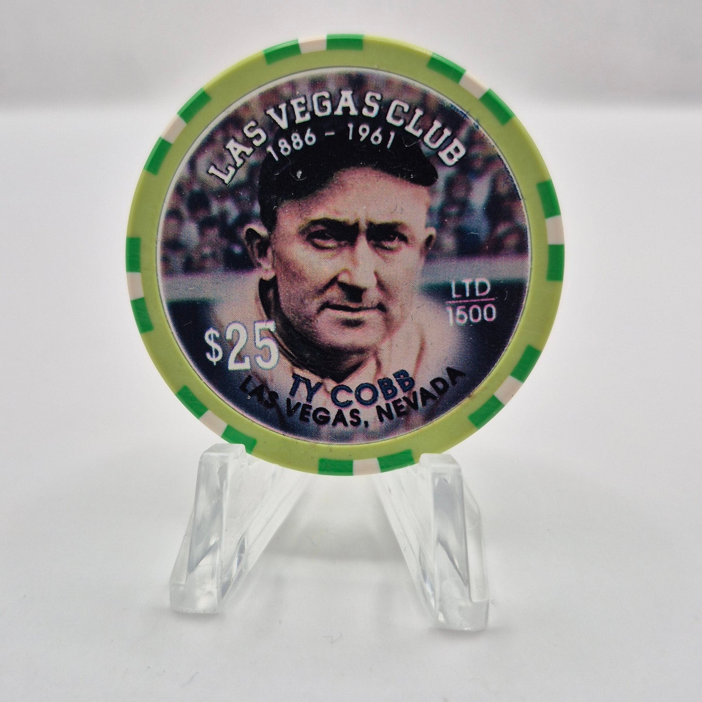 Las Vegas Club Las Vegas Nevada 1996 "Ty Cobb" $25 Casino Chip N8682