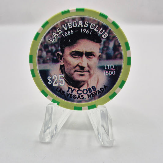 Las Vegas Club Las Vegas Nevada 1996 "Ty Cobb" $25 Casino Chip N8682