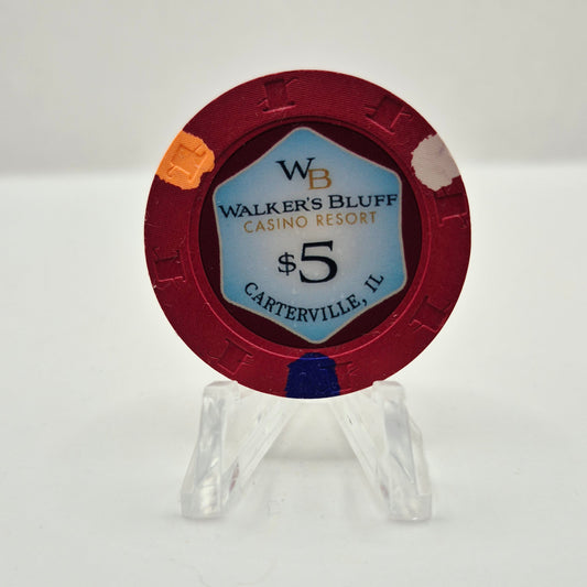 Walker's Bluff Resort Casino Cartersville Illinois 2023 $5 Casino Chip