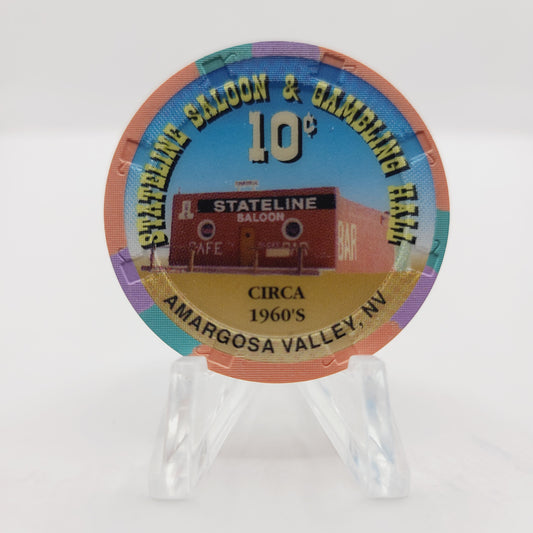 Stateline Saloon Casino Amargosa Valley Nevada 1997 $.10 Casino chip V1588 LTD 450