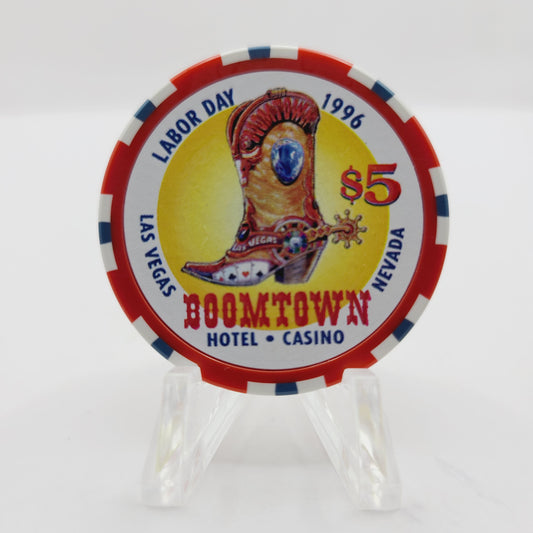 Boomtown Hotel Casino Las Vegas Nevada 1996 "Labor Day" $5 Casino Chip N8012
