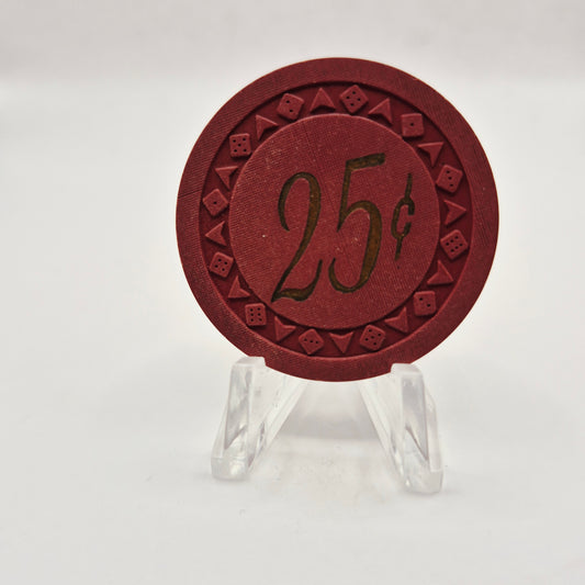 Nevada Club Casino Reno Nevada 1954 $.25 Casino Chip D1297