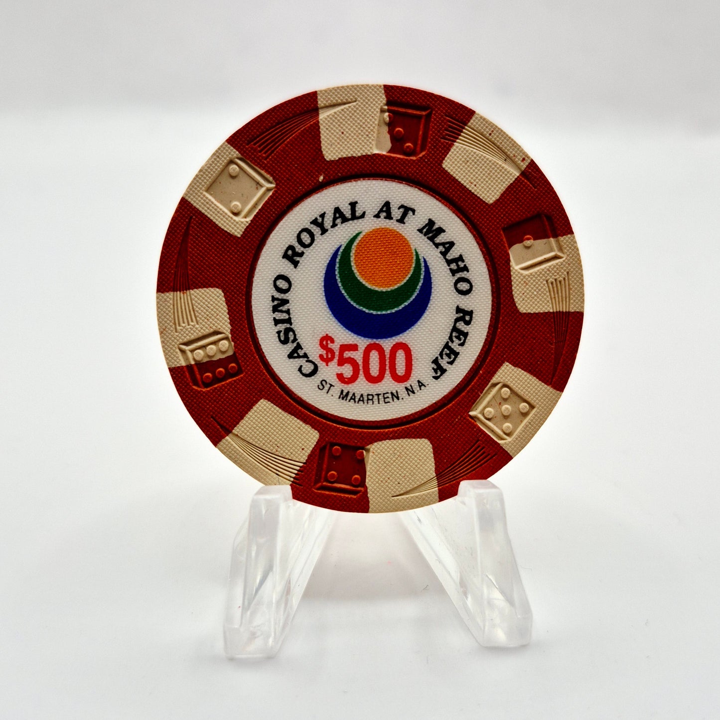 Casino Royale Maho Reef St Maarten $500 Casino Chip CG180498 *UNC