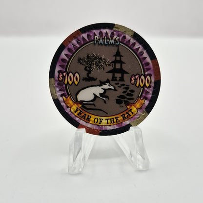 Palms Hotel Casino Las Vegas Nevada 2008 'Year of the Rat' $100 Casino Chip E6599