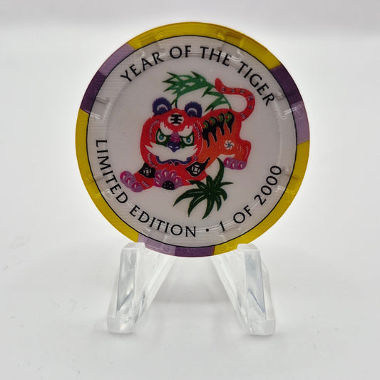 Crystal Park Casino Crystal City California 1996 Grand Opening 'Year of the Tiger' $5 Casino Chip