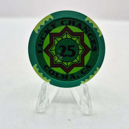Lucky Chances Casino Restaurant Colma California $25 Casino Chip