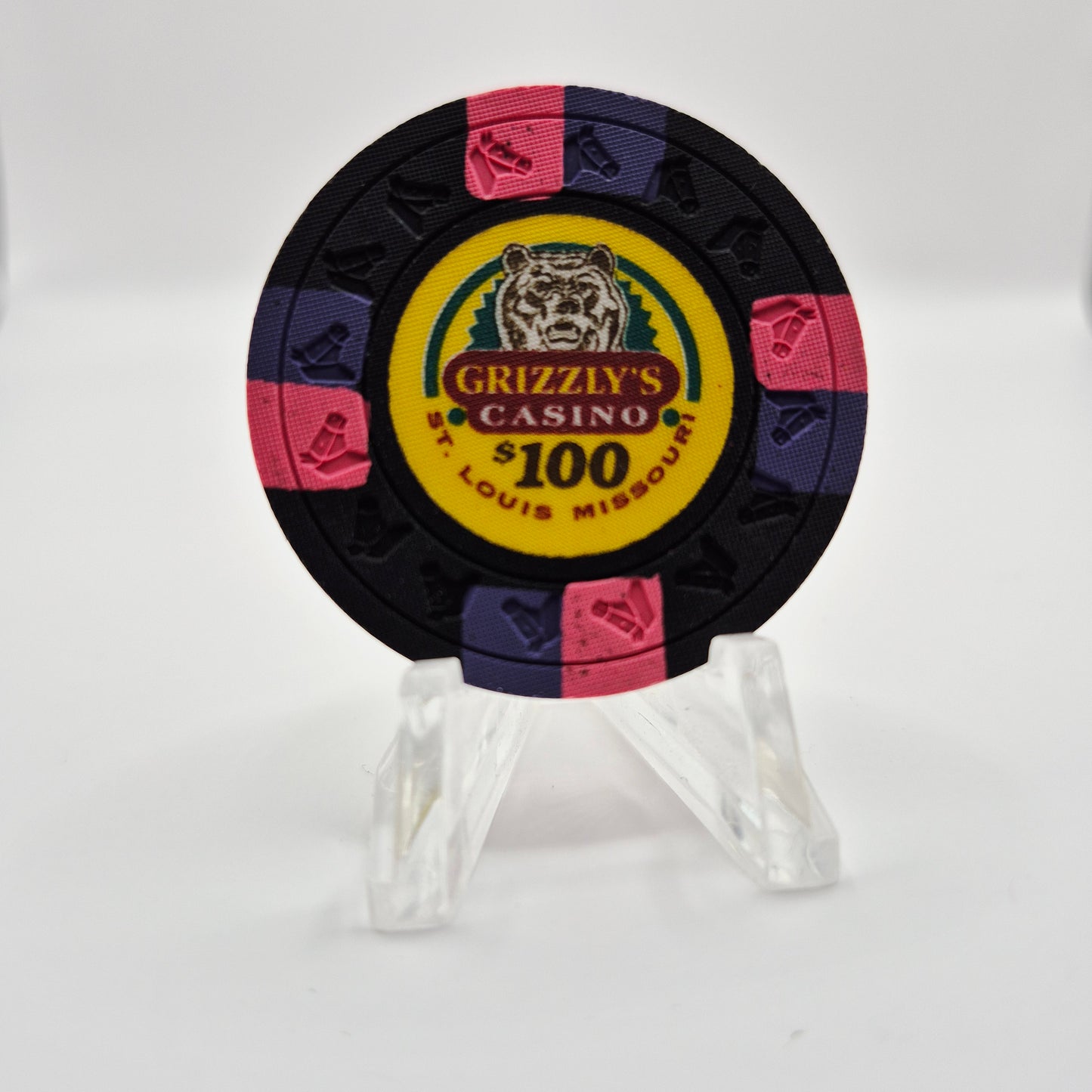 Grizzlies Casino 'Home Poker Set' St Louis Missouri $100 Casino Chip