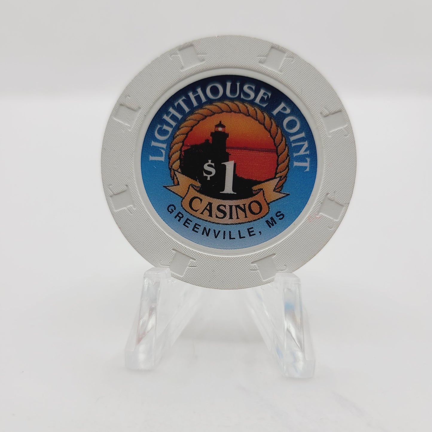 Lighthouse Point Riverboat Casino Greenville Mississippi $1 Casino Chip