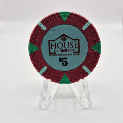 House of Cards Poker Club Beaumont Texas $5 Casino Chip