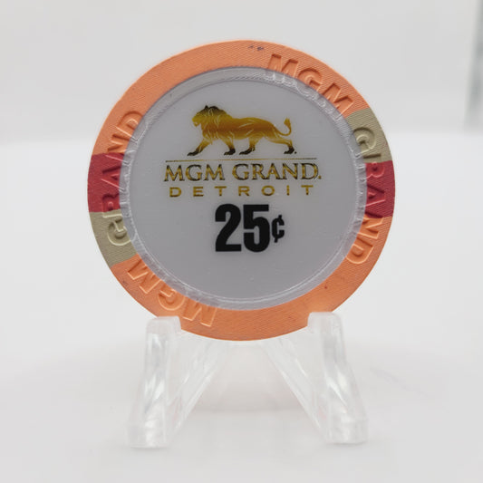 MGM Grand Hotel Casino Detroit Michigan 2007 $.25 Casino Chip
