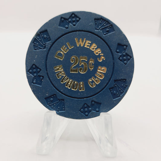 Nevada Club "Del Webb" Casino Hotel Laughlin Nevada 1978 $.25 Casino Chip N0992