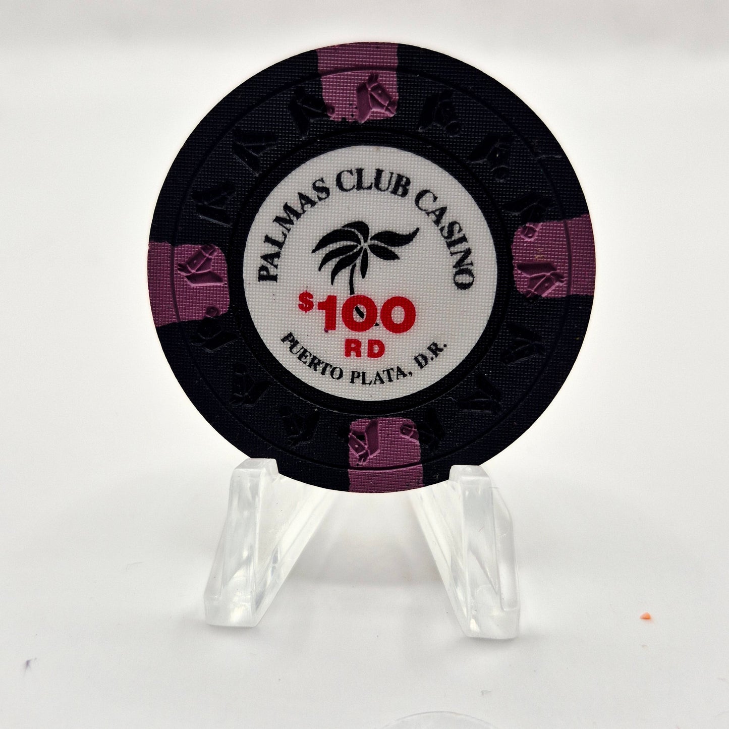 Palmas Club Casino Puerto Plata Dominican Republic $100 RD Casino Chip CG080666