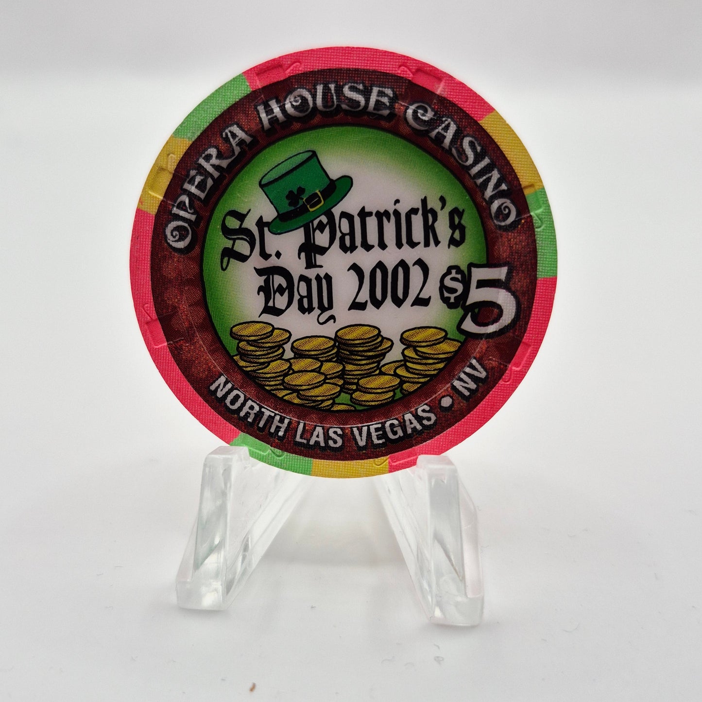 Opera House Casino Las Vegas Nevada 2002 'St Patrick's' Day $5 Casino chip V9271