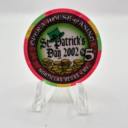 Opera House Casino Las Vegas Nevada 2002 'St Patrick's' Day $5 Casino chip V9271