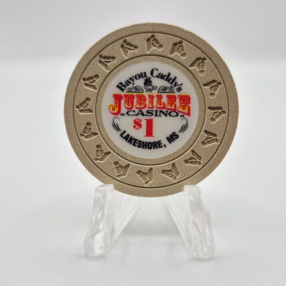 Jubilee Riverboat Casino "Bayou Caddy's" Lakeshore/Greenville Mississippi $1 Casino Chip