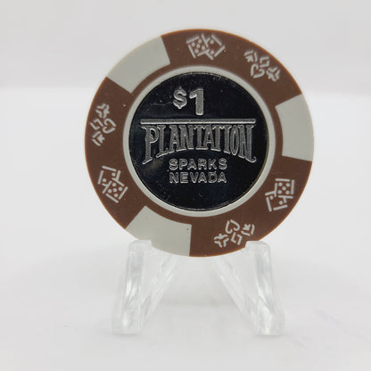 Plantation Casino Sparks Nevada 1990 $1 Casino Chip N5459