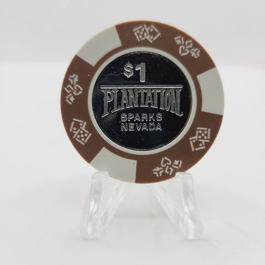 Plantation Casino Sparks Nevada 1990 $1 Casino Chip N5459