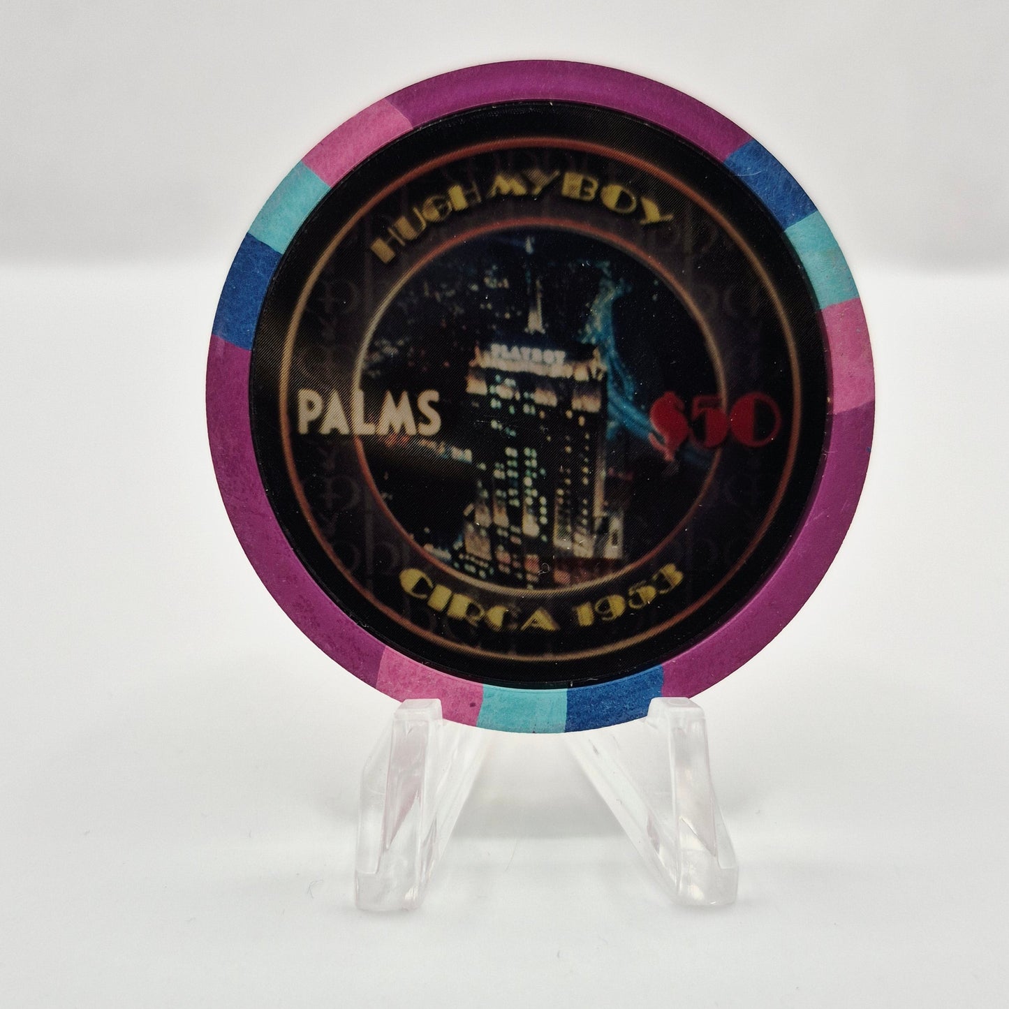 Palms Hotel Casino Las Vegas Nevada 2006 'Playboy Grand Opening' $50 Casino Chip E6125 **48 mm Hologram