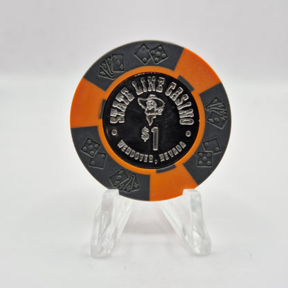 State Line Casino Wendover Nevada 1967 Coin Inlay $1  Chip N0920.1