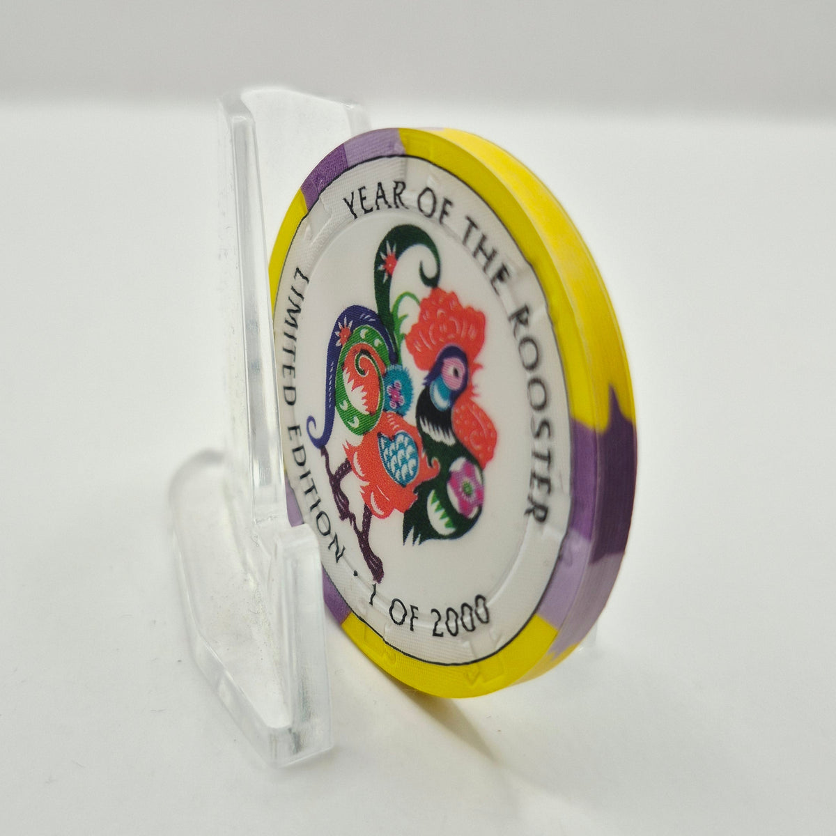 Crystal Park Casino Crystal City California 1996 Grand Opening 'Year of the Rooster' $5 Casino Chip