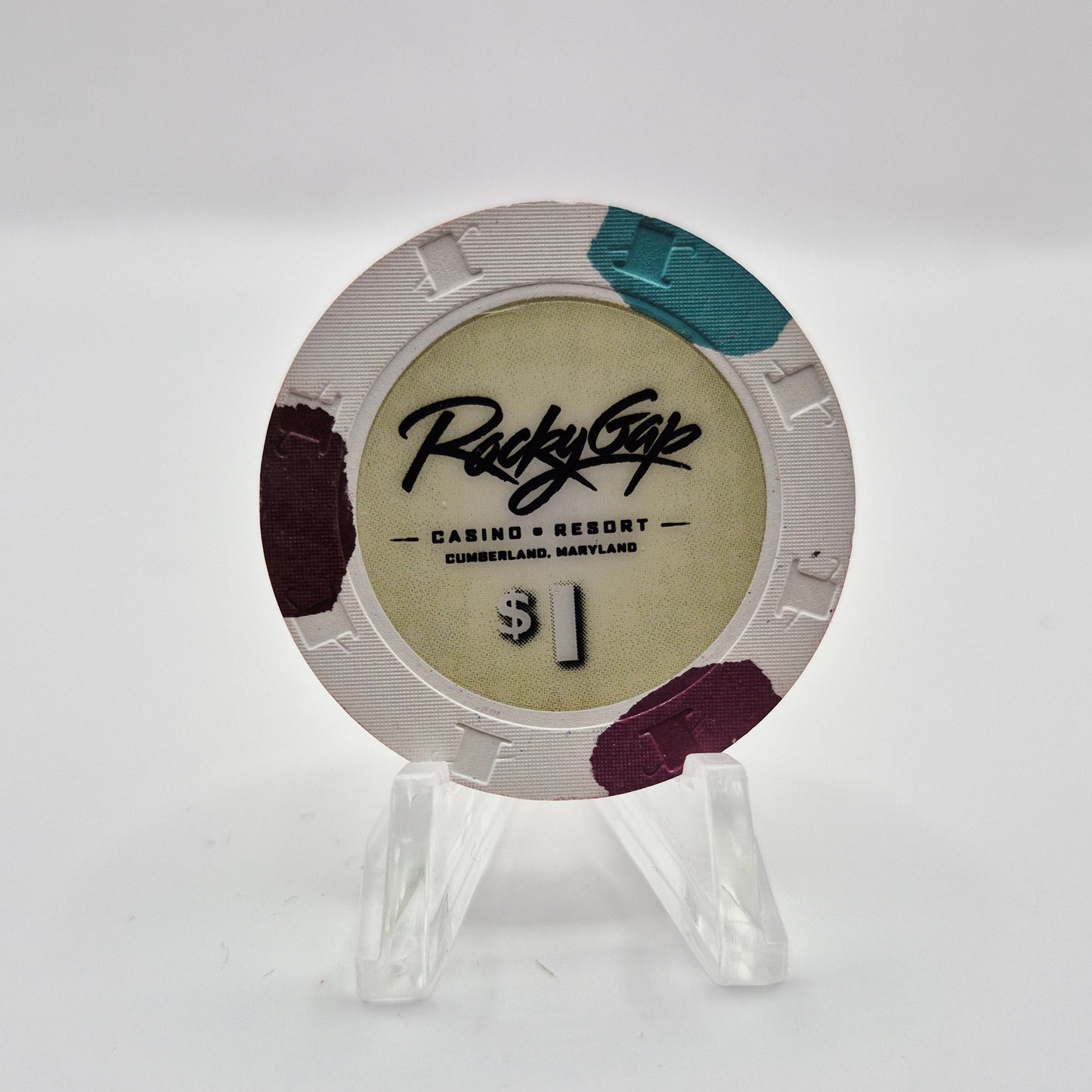 Rocky Gap Resort Casino Flinstone Maryland 2013 $1 Casino Chip