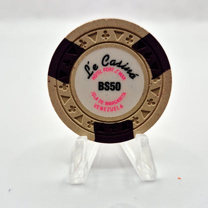 Le Casino - Hotel Port L' Mar Margarita Venezuela BS50 Casino Chip CG265136