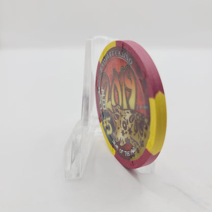 Rampart Hotel Casino Las Vegas Nevada 2019 "Year of The Pig" $5 Casino Chip LTD 888