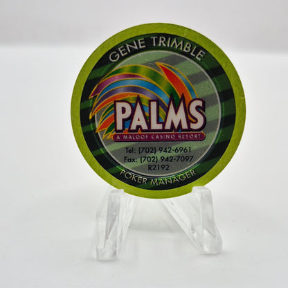 Palms Hotel Casino Las Vegas Nevad "Gene Trimble Poker Manager Business Card ' Casino Chip' CG207968