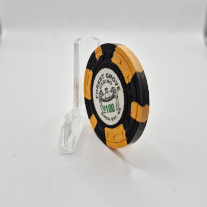 Forest Grove Casino 'Card Room' Birch Bay Washington $100 Casino Chip